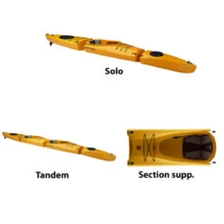 KAYAK MODULABLE POINT 65°N MERCURY GTX DUO JAUNE -Surf Équipement Boutique kayak modulable point 65n mercury gtx duo jaune 4