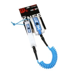 LEASH DE SUP HOWZIT DOWNWIND COIL BLANC/BLEU 6' -Surf Équipement Boutique leash de sup howzit downwind coil blanc bleu 6 1 2