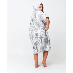 PONCHO AFTER BOTANICAL LIGHT GREY -Surf Équipement Boutique poncho after botanical light grey 3
