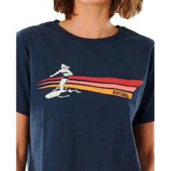 T-SHIRT RIP CURL GOLDEN STATE CROP BLEU MARINE FEMME -Surf Équipement Boutique t shirt rip curl golden state crop bleu marine femme 3