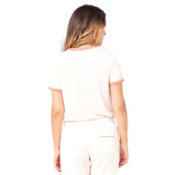 T-SHIRT RIP CURL TIKI RINGER BEIGE FEMME -Surf Équipement Boutique t shirt rip curl tiki ringer beige femme 2